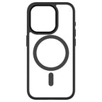 Hybrid Soft + Snap - Apple iPhone 15 Pro Case MagSafe Compatible - Clear Black Titanium, Rear View Frosted  Back Without Phone