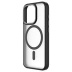 Hybrid Soft + Snap - Apple iPhone 15 Pro Case MagSafe Compatible - Clear Black Titanium, Angled Rear View Frosted  Back Without Phone