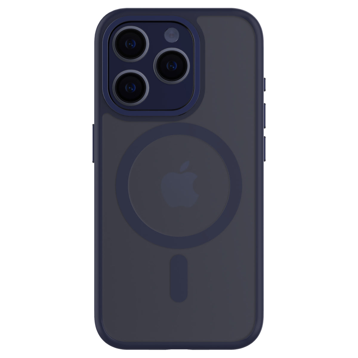 Hybrid Soft + Snap - Apple iPhone 15 Pro Case MagSafe Compatible - Clear Blue Titanium, Rear View Frosted  Back with Phone