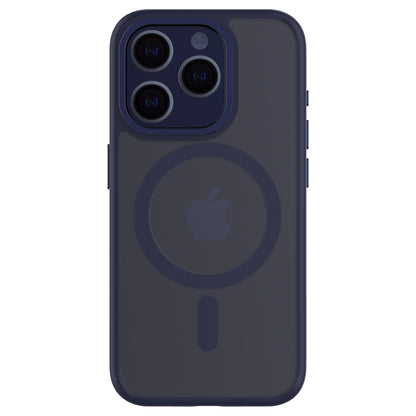 Hybrid Soft + Snap - Apple iPhone 15 Pro Case MagSafe Compatible - Clear Blue Titanium, Rear View Frosted  Back with Phone