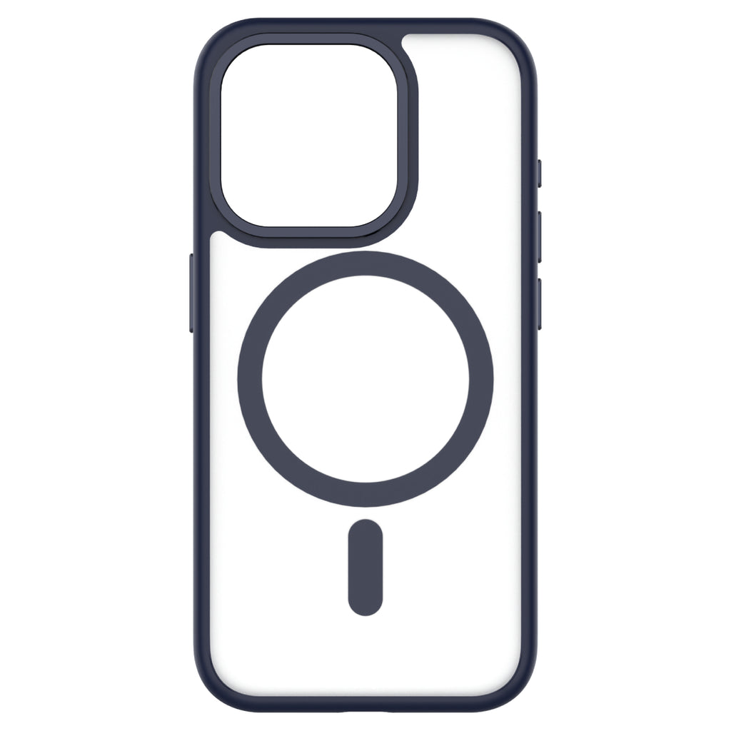 Hybrid Soft + Snap - Apple iPhone 15 Pro Case MagSafe Compatible - Clear Blue Titanium, Rear View Frosted  Back Without Phone