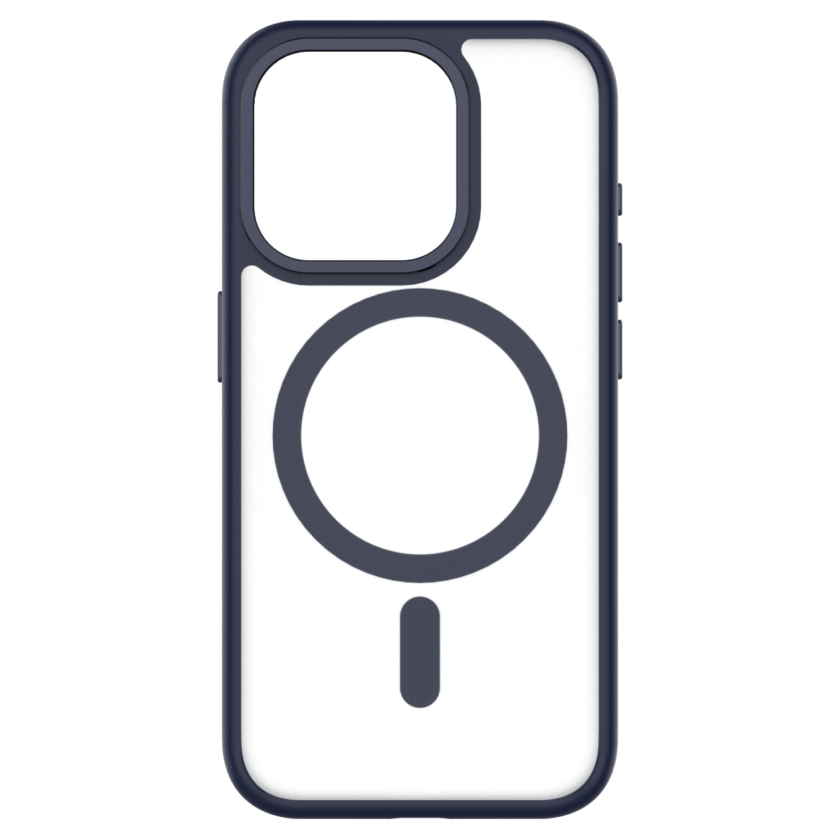 Hybrid Soft + Snap - Apple iPhone 15 Pro Case MagSafe Compatible - Clear Blue Titanium, Rear View Frosted  Back Without Phone