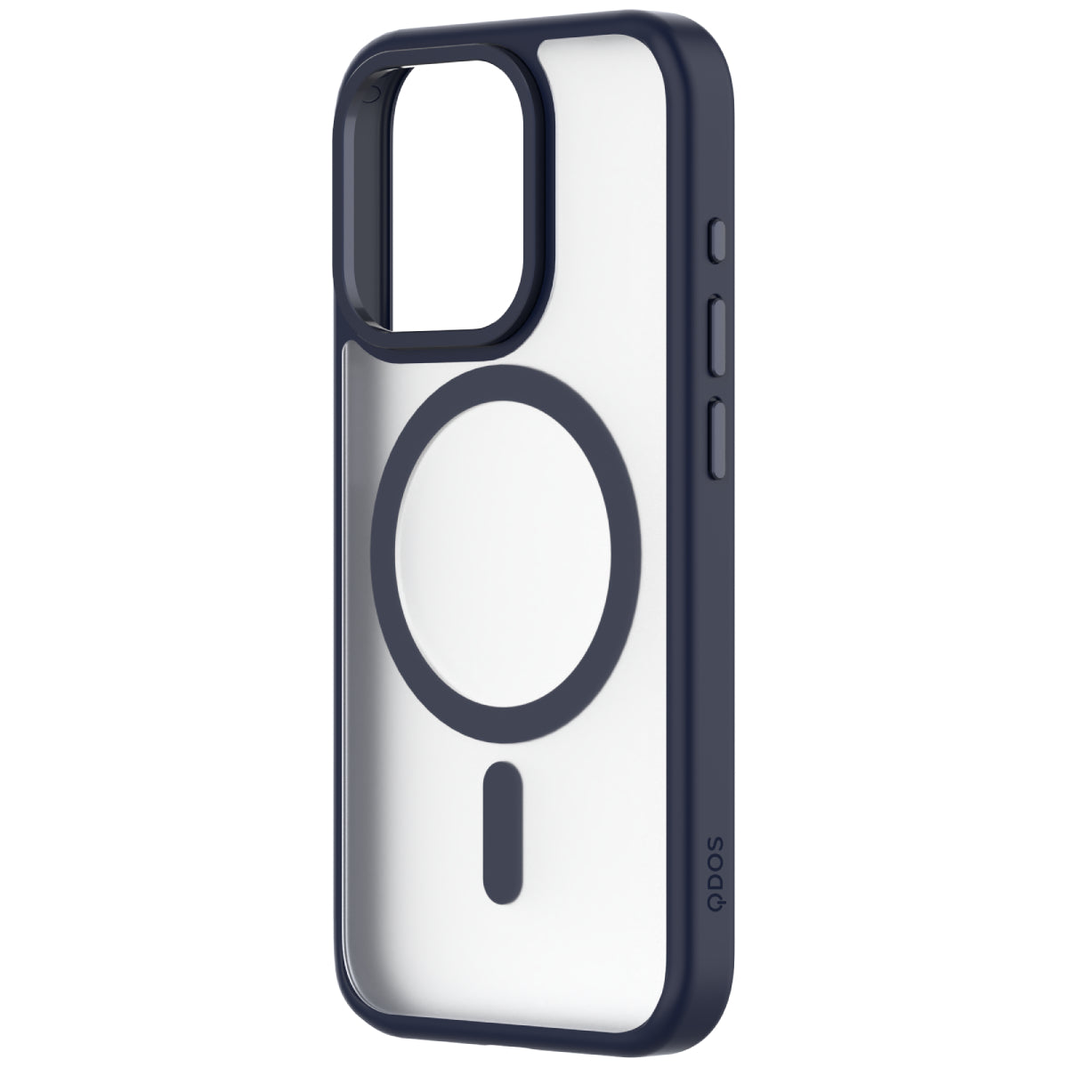 Hybrid Soft + Snap - Apple iPhone 15 Pro Case MagSafe Compatible - Clear Blue Titanium, Angled Rear View Frosted  Back Without Phone