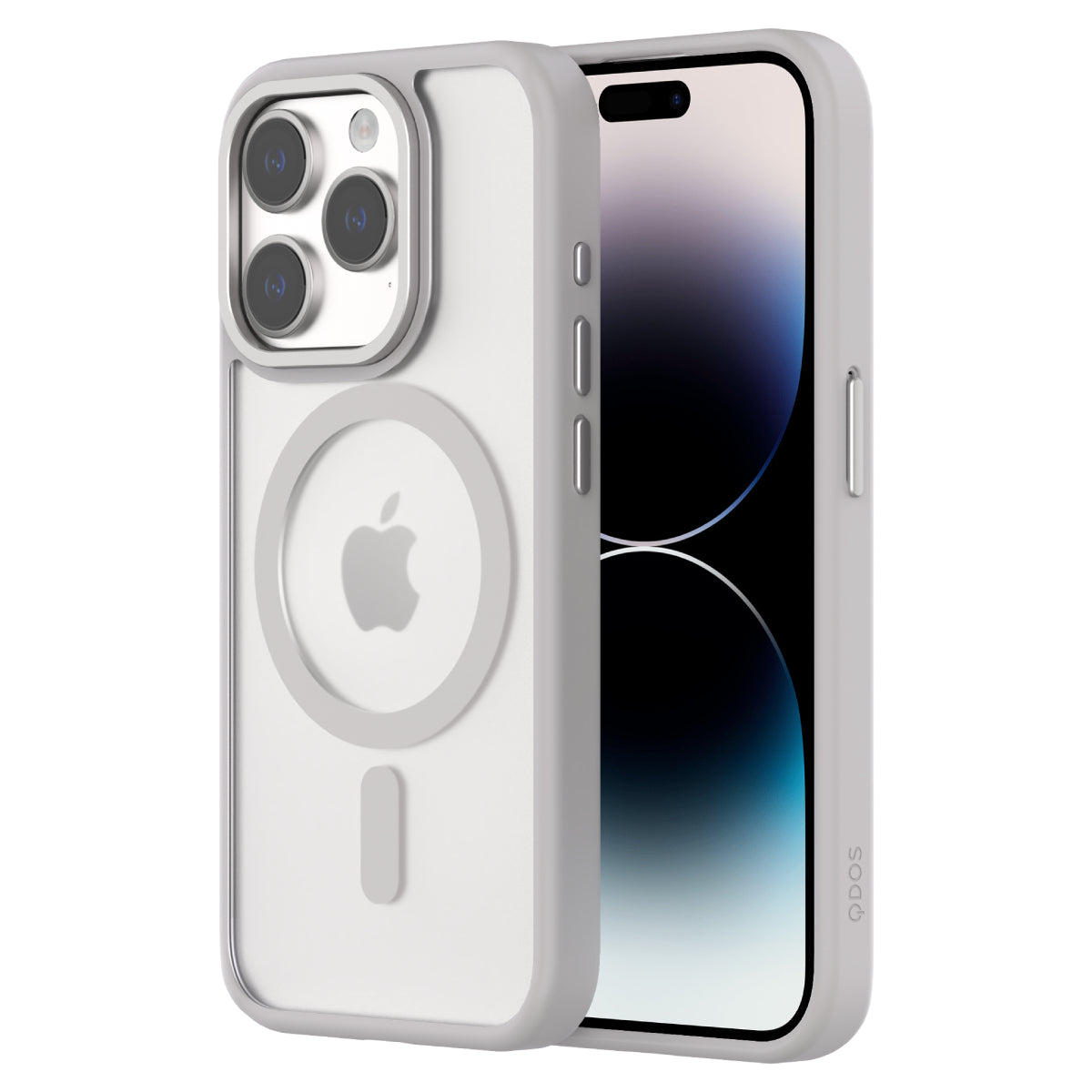 Hybrid Soft + Snap - Apple iPhone 15 Pro Case MagSafe Compatible - Clear Natural Titanium, Side and Back View with Screen Display