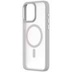 Hybrid Soft + Snap - Apple iPhone 15 Pro Case MagSafe Compatible - Clear Natural Titanium, Angled Rear View Frosted  Back Without Phone