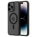 Hybrid Soft + Snap - Apple iPhone 15 Pro Max Case MagSafe Compatible - ClearBlack Titanium, Side and Back View with Screen Display