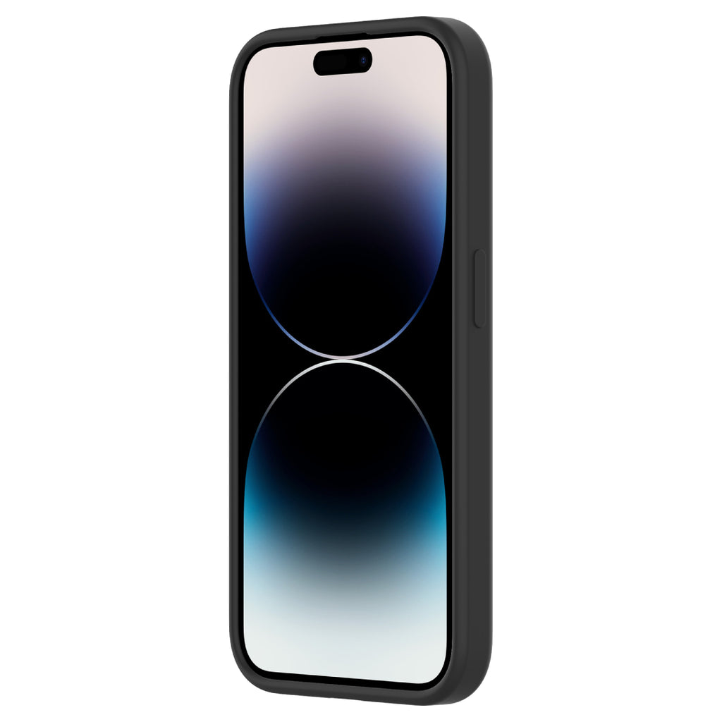 Touch Pure + Snap - Apple iPhone 15 Pro Case MagSafe Compatible - Black, Angled Front View with Phone and Screen Display On