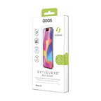 OptiGuard Eco Glass - Apple iPhone 15 Screen Protector - Clear, showcasing product packaging in white.