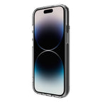 Hybrid Force + Snap - Apple iPhone 15 Case MagSafe Compatible - Clear, Angled Front View with Phone and Screen Display On