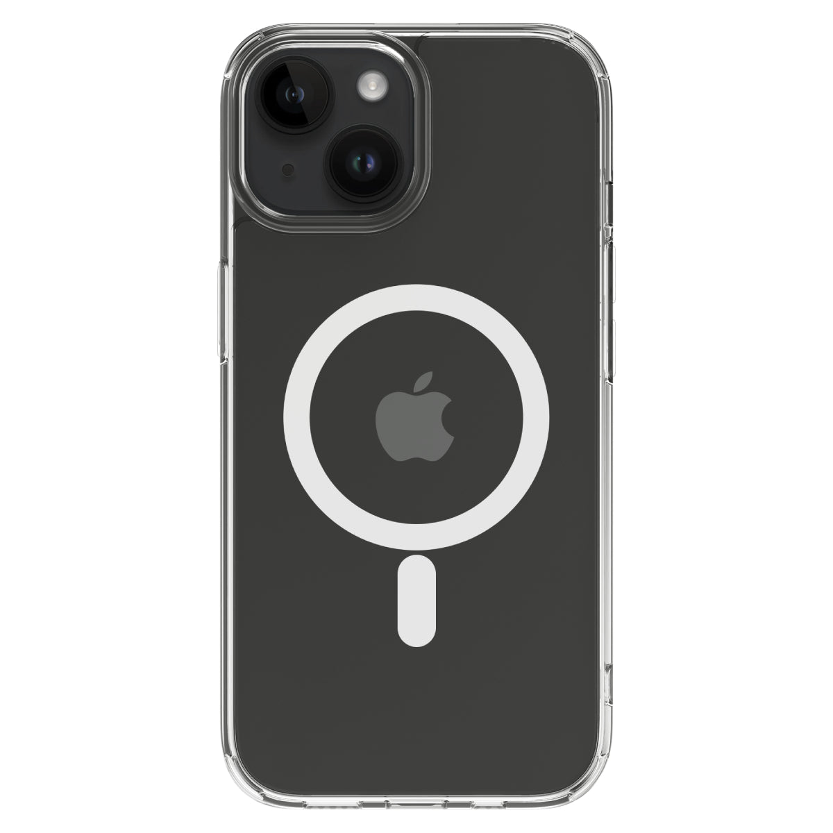 Hybrid Force + Snap - Apple iPhone 15 Case MagSafe Compatible - Clear, Rear View Transparent Back with Phone