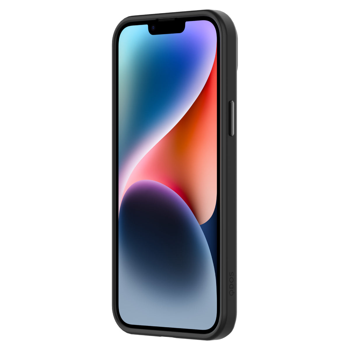 Hybrid Soft + Snap - Apple iPhone 15 Case MagSafe Compatible - Clear Black, Angled Front View with Phone and Screen Display On