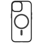 Hybrid Soft + Snap - Apple iPhone 15 Case MagSafe Compatible - Clear Black, Rear View Frosted  Back Without Phone