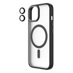 Hybrid Soft + Snap - iPhone 15 Case MagSafe Compatible with Camera Lens Protector - Clear | Black