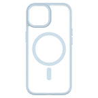 Hybrid Soft + Snap - Apple iPhone 15 Case MagSafe Compatible - Clear Blue, Rear View Frosted  Back Without Phone