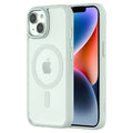 Hybrid Soft + Snap - Apple iPhone 15 Case MagSafe Compatible - Clear Green, Side and Back View with Screen Display