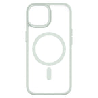 Hybrid Soft + Snap - Apple iPhone 15 Case MagSafe Compatible - Clear Green, Rear View Frosted  Back Without Phone