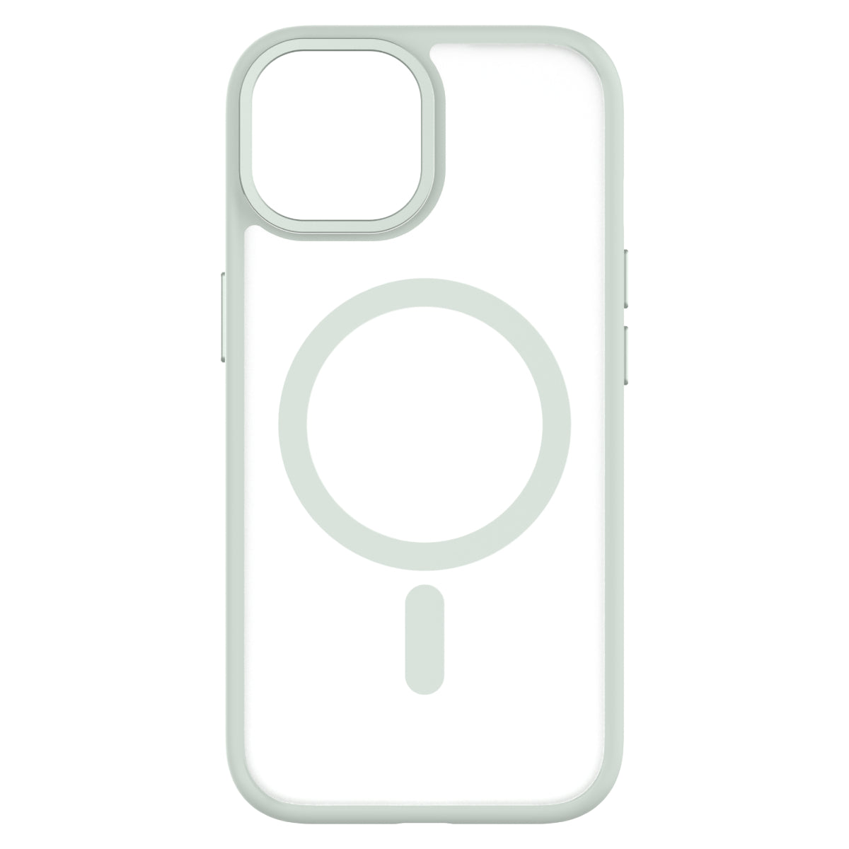 Hybrid Soft + Snap - Apple iPhone 15 Case MagSafe Compatible - Clear Green, Rear View Frosted  Back Without Phone