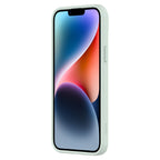 Hybrid Soft + Snap - Apple iPhone 15 Case MagSafe Compatible - Clear Green, Angled Front View with Phone and Screen Display On