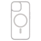 Hybrid Soft + Snap - Apple iPhone 15 Case MagSafe Compatible - Clear Grey, Rear View Frosted  Back Without Phone