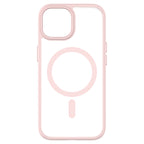 Hybrid Soft + Snap - Apple iPhone 15 Case MagSafe Compatible - Clear Pink, Rear View Frosted  Back Without Phone