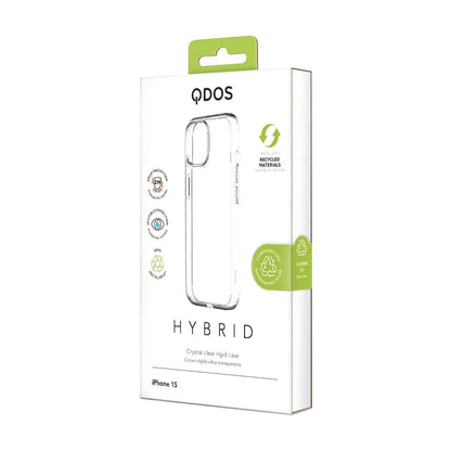 Hybrid - Apple iPhone 15 Case - Clear, showcasing product packaging in white