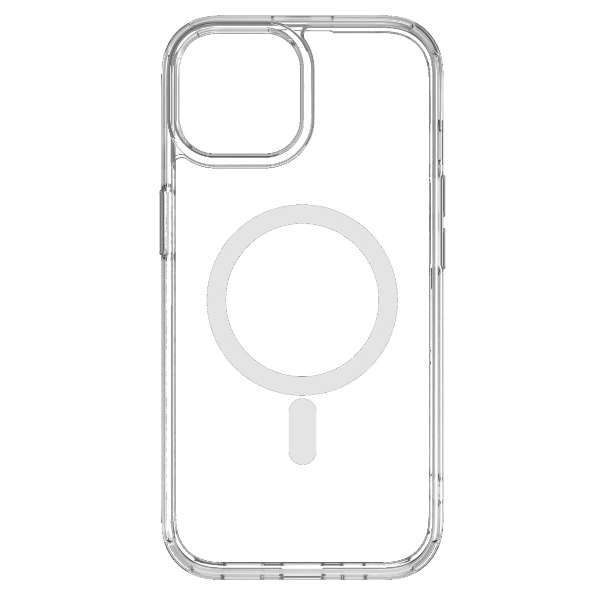 Hybrid Force + Snap - Apple iPhone 15 Case MagSafe Compatible - Clear, Rear View Transparent Back Without Phone