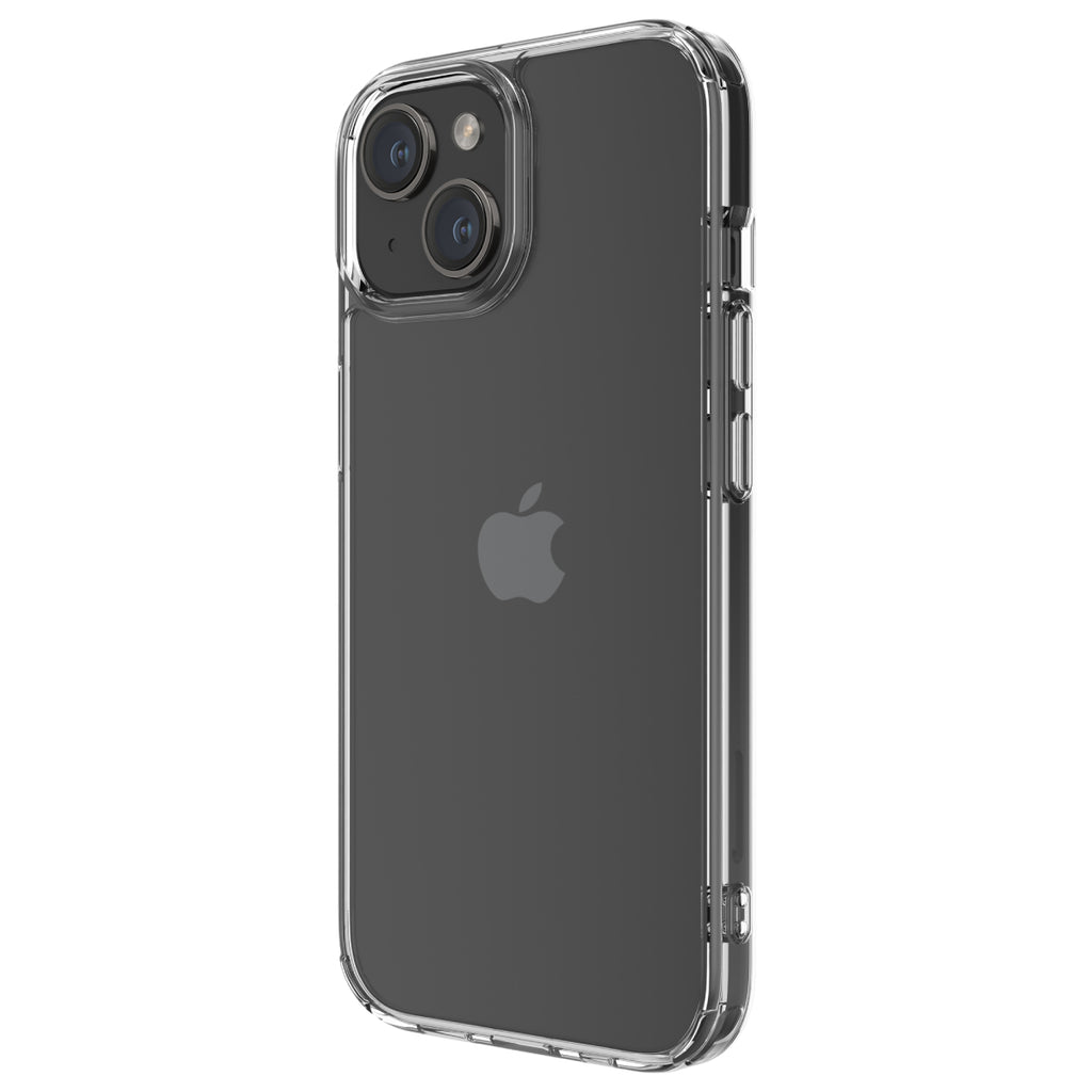 Hybrid - Apple iPhone 15 Case - Clear, Angled Rear View Transparent Back with Phone