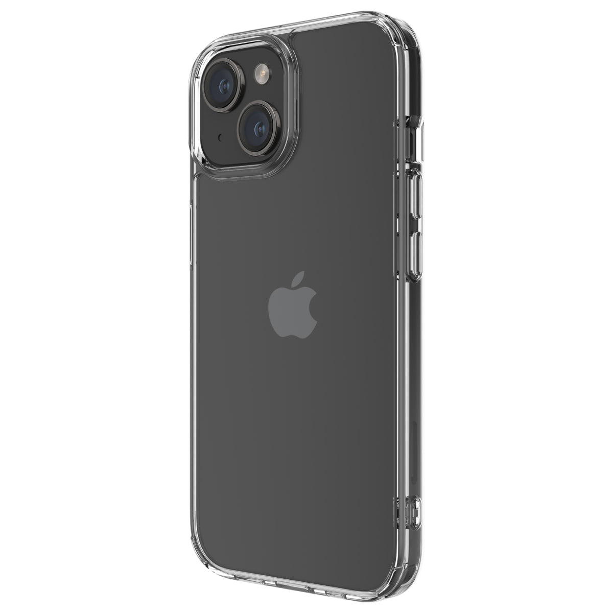 Hybrid - Apple iPhone 15 Case - Clear, Angled Rear View Transparent Back with Phone