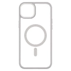 Hybrid Soft + Snap - Apple iPhone 15 Plus Case MagSafe Compatible - Clear Grey, Rear View Frosted  Back Without Phone