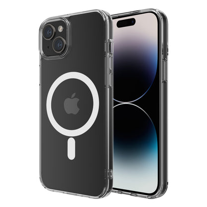 Hybrid Force + Snap - Apple iPhone 15 Plus Case MagSafe Compatible - Clear, Side and Back View with Screen Display
