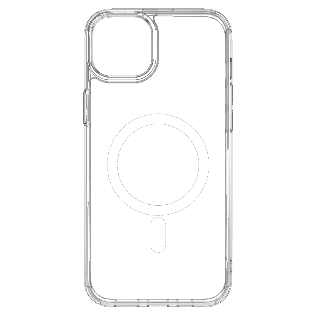 Hybrid Force + Snap - Apple iPhone 15 Plus Case MagSafe Compatible - Clear, Rear View Transparent Back Without Phone