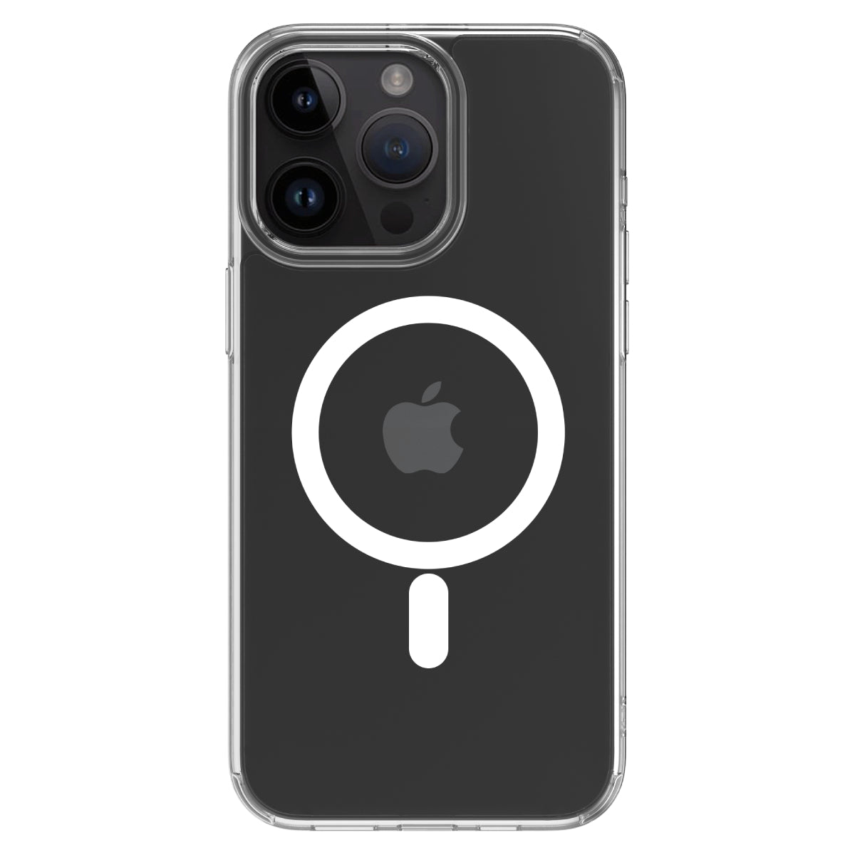 Hybrid Force + Snap - Apple iPhone 15 Pro Max Case MagSafe Compatible - Clear, Rear View Transparent Back with Phone