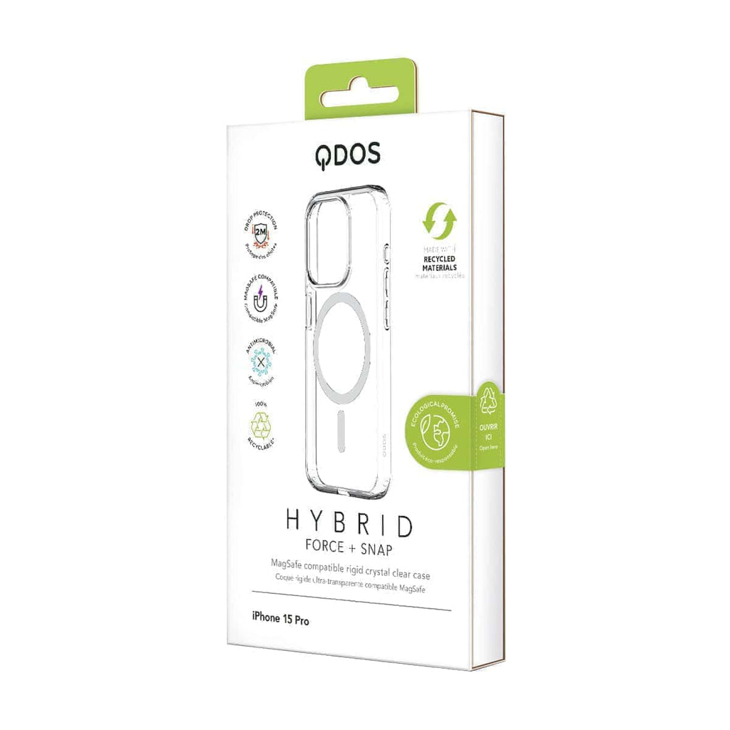 Hybrid Force + Snap - Apple iPhone 15 Pro Case MagSafe Compatible - Clear, showcasing product packaging in white