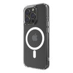 Hybrid Force + Snap - Apple iPhone 15 Pro Case MagSafe Compatible - Clear, Angled Rear View Transparent Back with Phone