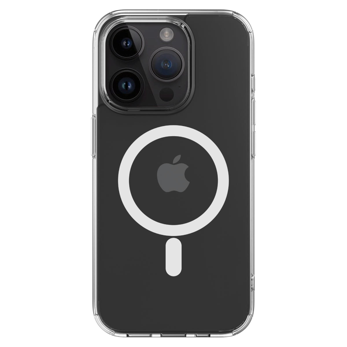 Hybrid Force + Snap - Apple iPhone 15 Pro Case MagSafe Compatible - Clear, Rear View Transparent Back with Phone