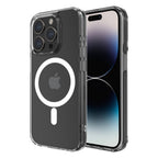 Hybrid Force + Snap - Apple iPhone 15 Pro Case MagSafe Compatible - Clear, Side and Back View with Screen Display