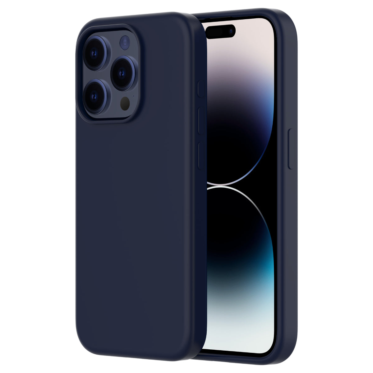 Touch Pure + Snap - Apple iPhone 15 Pro Case MagSafe Compatible - Blue, Side and Back View with Screen Display