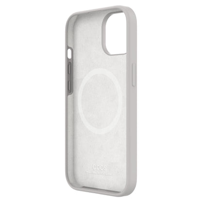 Touch Pure + Snap - Apple iPhone 15 Case MagSafe Compatible - Grey, Angled Front View Without Phone