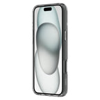 Hybrid Drop + Snap - Apple iPhone 16 Plus Case MagSafe Compatible - Clear, Angled Front View with Screen Display