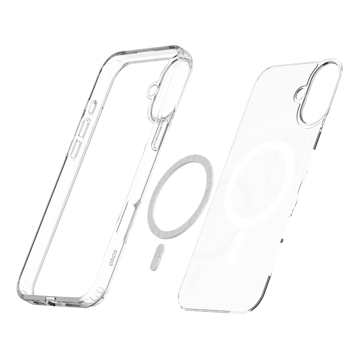 Hybrid Drop + Snap - Apple iPhone 16 Plus Case MagSafe Compatible - Clear, showcasing case built materials