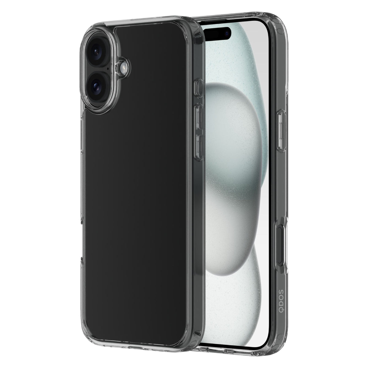 Hybrid - Apple iPhone 16 Plus Case - Clear, Side and Back View with Screen Display
