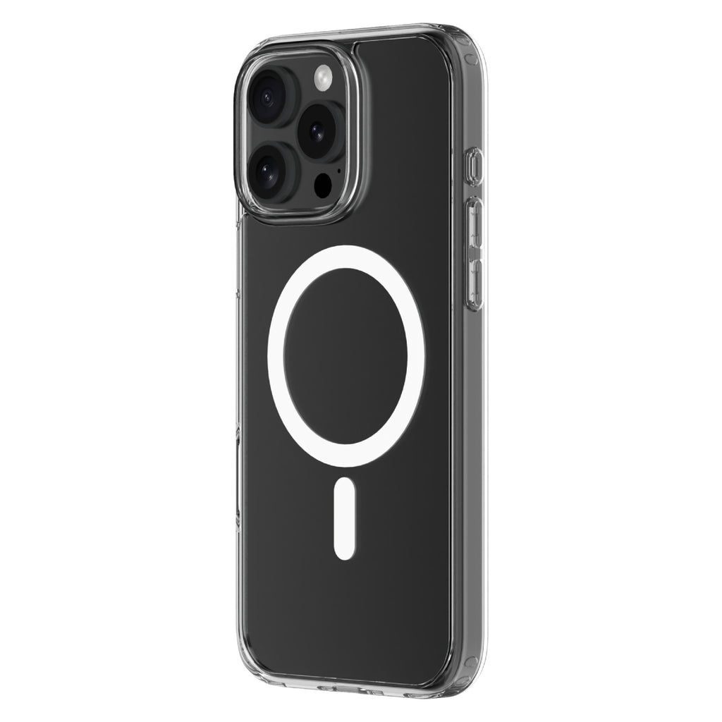 Hybrid Drop + Snap - Apple iPhone 16 Pro Max Case MagSafe Compatible - Clear, Angled Rear View Transparent Back with Phone