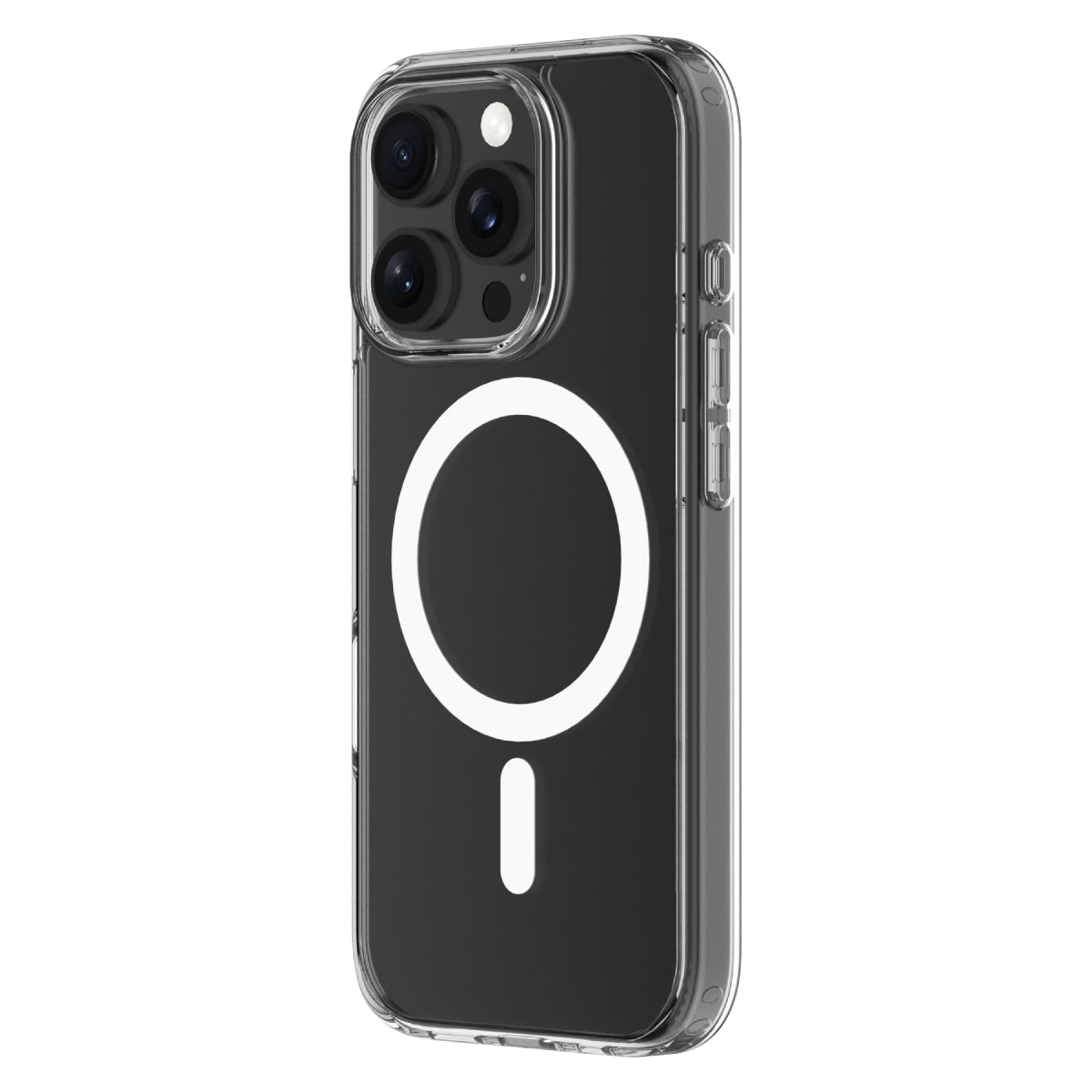 Hybrid Drop + Snap - Apple iPhone 16 Pro Case MagSafe Compatible - Clear, Angled Rear View Transparent Back with Phone