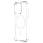 Hybrid Drop + Snap - Apple iPhone 16 Pro Case MagSafe Compatible - Clear, Angled Rear View Transparent Back Without Phone