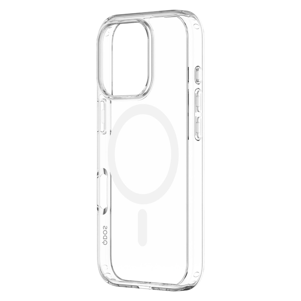 Hybrid Drop + Snap - Apple iPhone 16 Pro Case MagSafe Compatible - Clear, Angled Rear View Transparent Back Without Phone