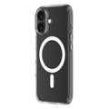 Hybrid Drop + Snap - Apple iPhone 16 Case MagSafe Compatible - Clear, Angled View Transparent Back with Phone