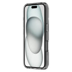 Hybrid Drop + Snap - Apple iPhone 16 Case MagSafe Compatible - Clear, Angled Front View with Screen Display