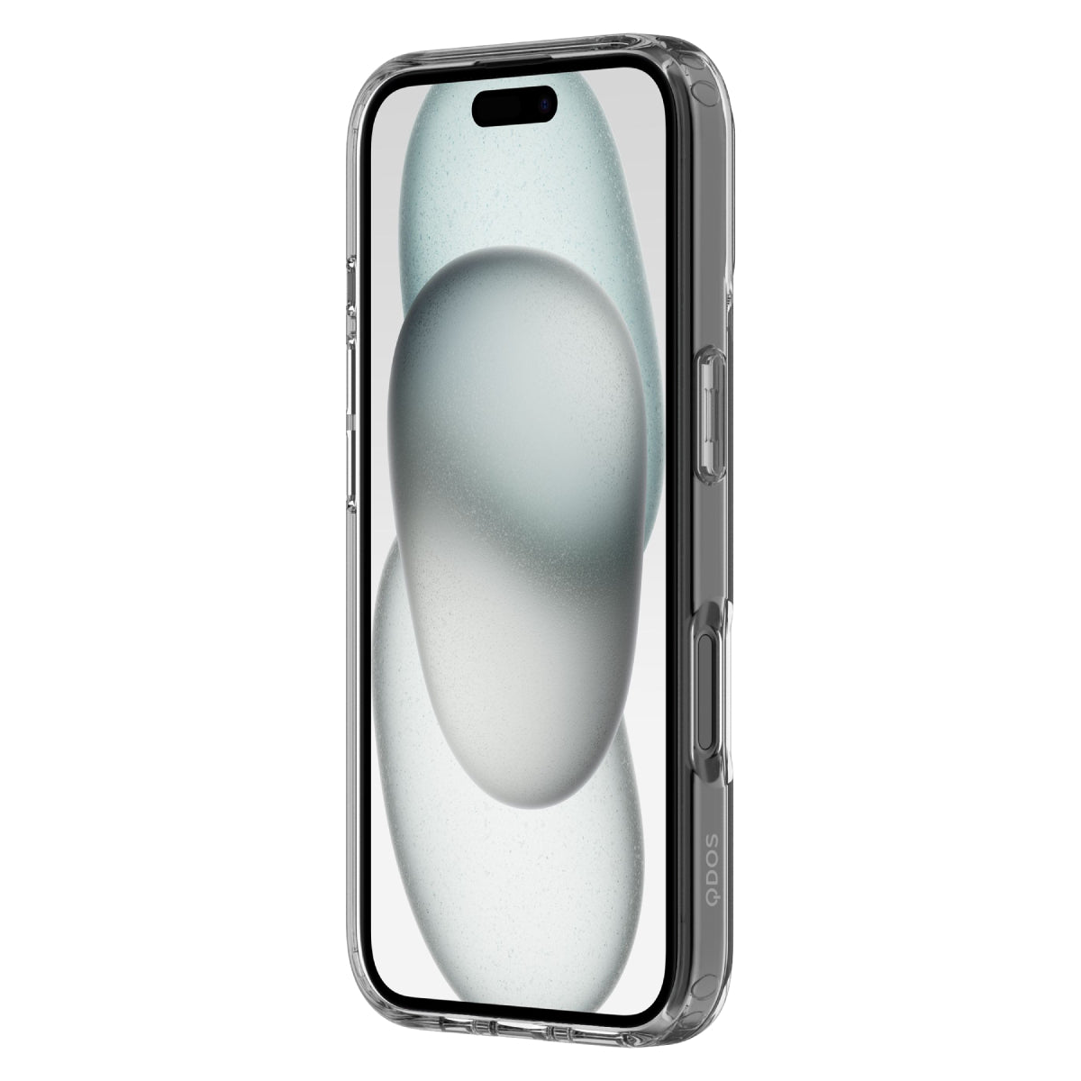Hybrid Drop + Snap - Apple iPhone 16 Case MagSafe Compatible - Clear, Angled Front View with Screen Display