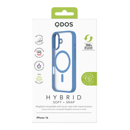 Hybrid Soft  + Snap - Apple iPhone 16 Case MagSafe Compatible - Clear Ultramarine, showcasing product packaging in white