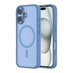 Hybrid Soft  + Snap - Apple iPhone 16 Case MagSafe Compatible - Clear Ultramarine, Side and Back View with Screen Display
